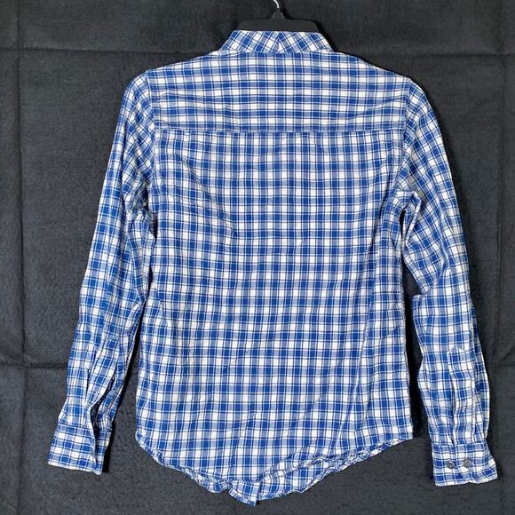 C.C Filson Mens Shirt Blue White Plaid Long Sleeve Button Down 100% Cotton XS - Picture 11 of 13